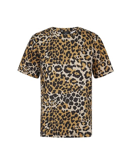 T-shirt in cotone con stampa leopardata di Weekend by Maxmara in Multicolor
