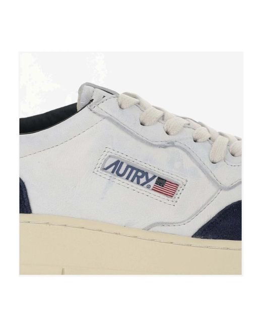Autry Leder-sneakers mit color-block-design in Blue für Herren