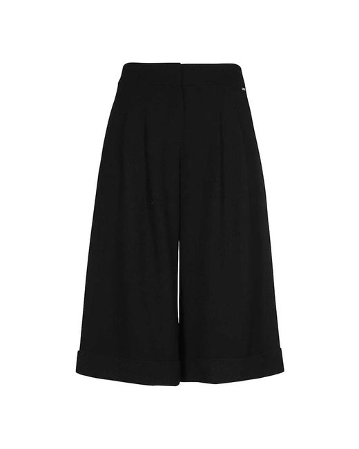 Pantaloni neri con vita alta e pieghe di Armani Exchange in Black