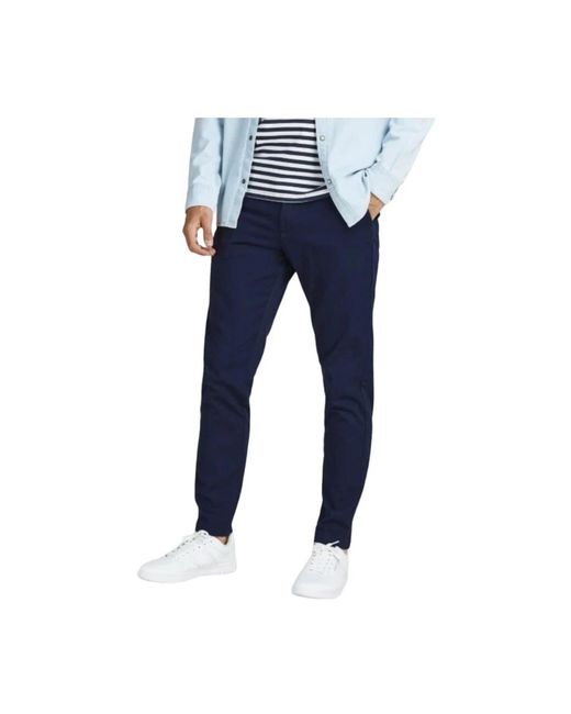 Jack & Jones Blue Slim-Fit Trousers for men