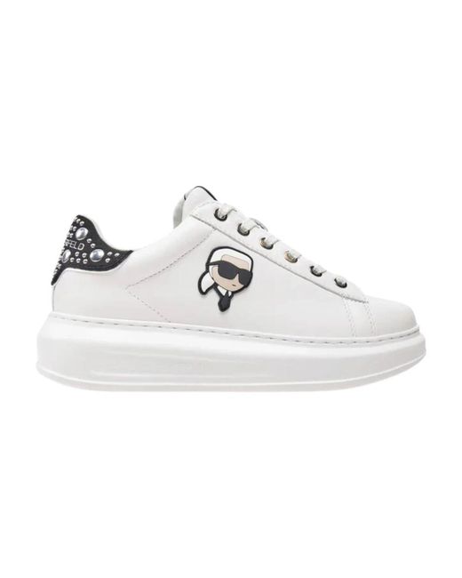 Karl Lagerfeld White Kapri Nft Mirror Studs Sneakers