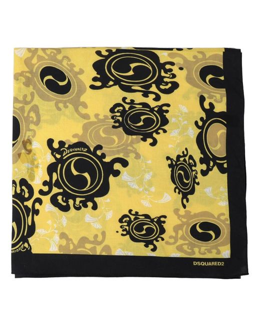DSquared² Sonnenblumenmuster baumwoll-foulard-schal in Metallic für Herren