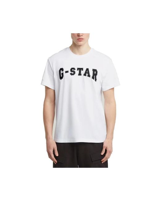G-Star Grafik Logo T-Shirt in White für Herren