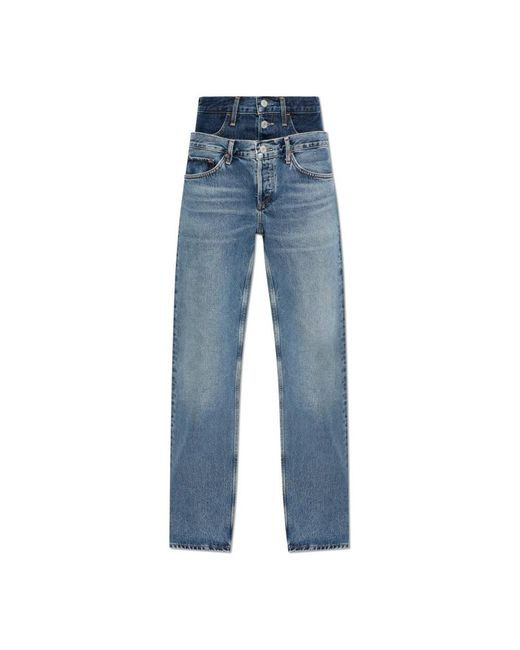 Agolde Jeans ,Blauw ,Katoen Elson Jeans in het Blue