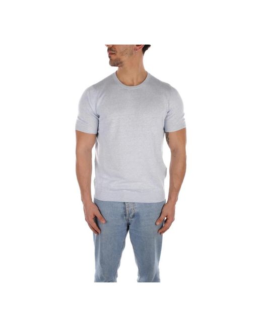 Tagliatore Hellblaues leinen baumwoll t-shirt in Gray für Herren