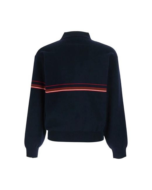 Versace Tops ,Blauw ,Katoen Geborduurd Katoenen Pique Poloshirt in het Blue voor heren