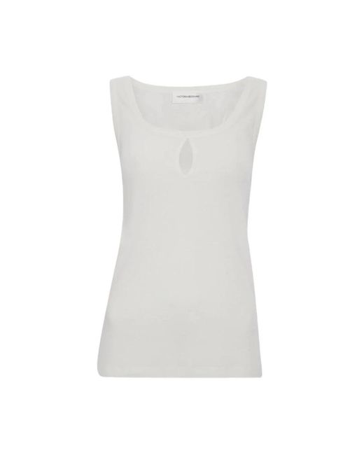 Victoria Beckham White Sleeveless Tops
