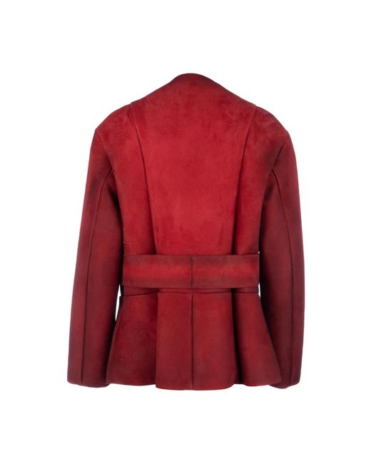 Prada Red Belted Coats