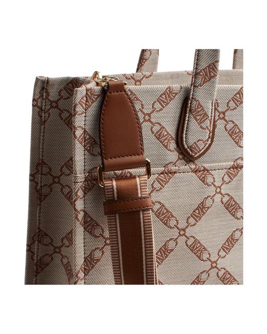 Michael Kors Brown Jacquard Chain Tote Tasche
