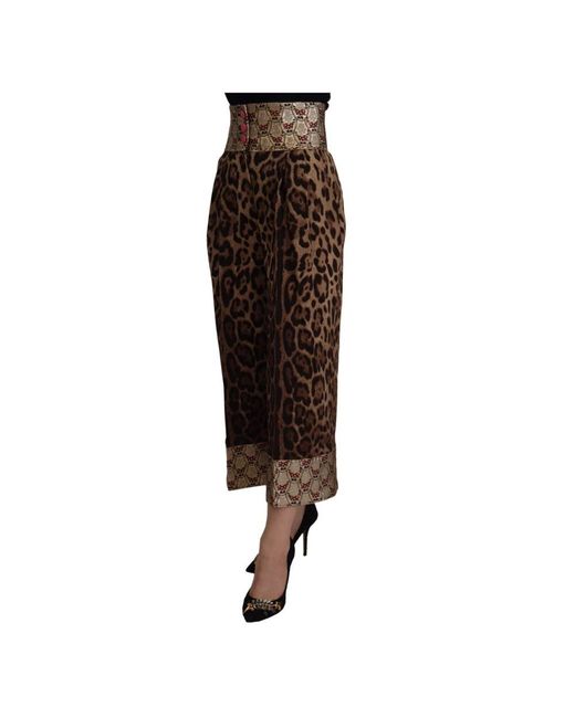 Dolce & Gabbana Brown Straight Trousers