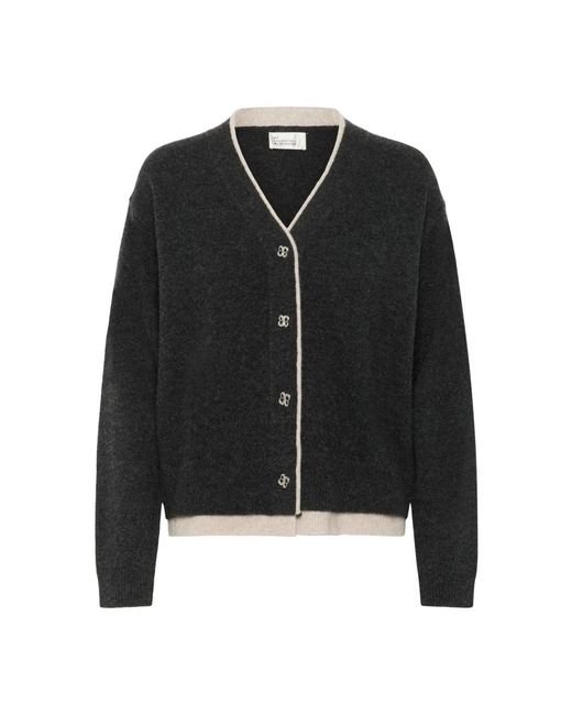 My Essential Wardrobe Truien & Vesten ,Zwart ,Leer Cardigans in het Black