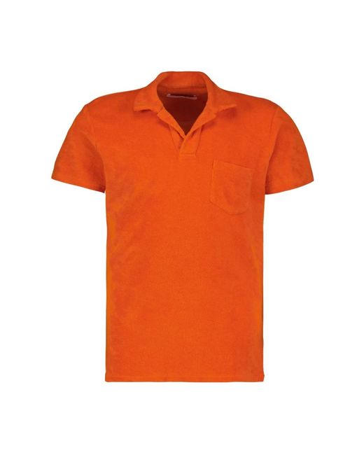 Polo in spugna di cotone di Orlebar Brown in Orange da Uomo