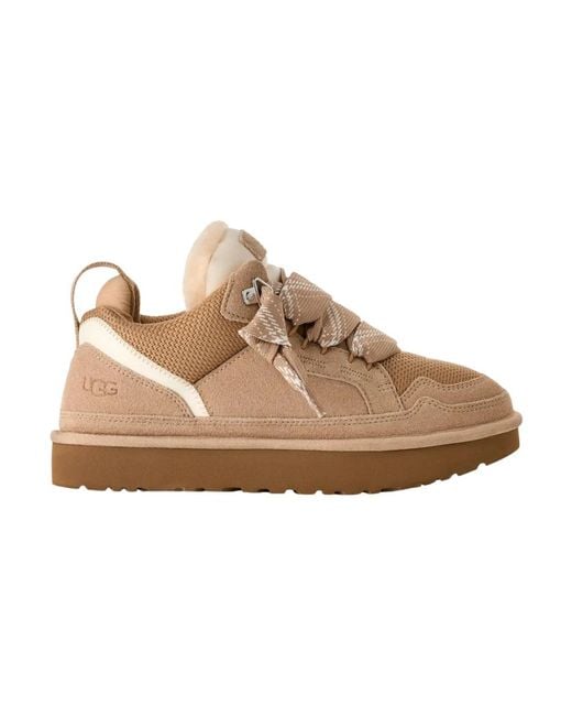 Ugg Natural Wildleder Lowmel Sneakers Mit Lammfellfutter
