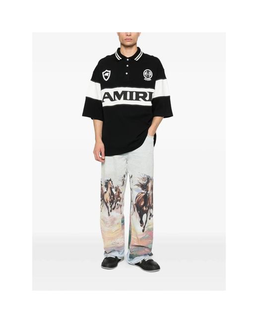 Amiri Black Polo Shirts for men