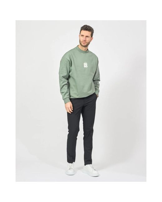 HUGO Grüner Pullover Mit Gesticktem Logo in Green für Herren