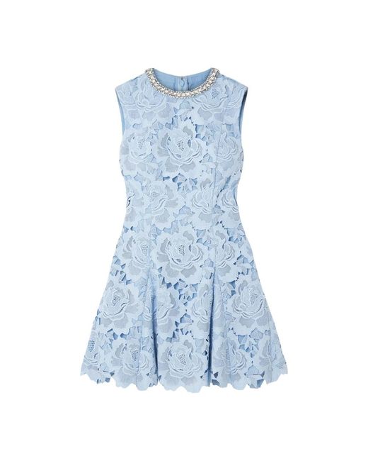 Short Dresses Self-Portrait de color Blue
