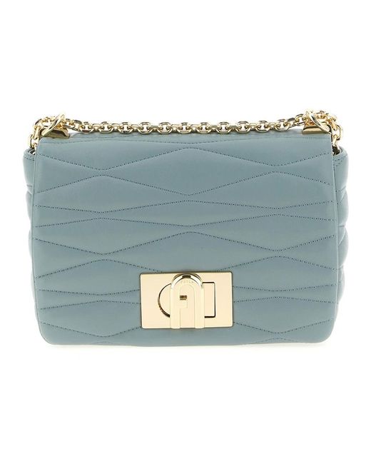 Furla 1927 S Gewatteerde Nappa Crossbody Tas in het Blue