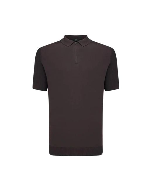 Genti Polo Half Zip in het Black voor heren