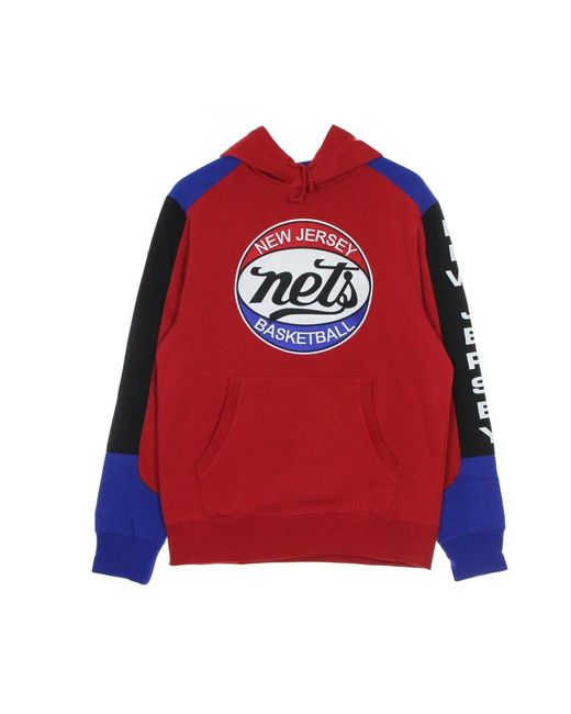 Mitchell & Ness Hoodies & Sweatvesten ,Rood ,Katoen Nba Fusion Fleece Hoodie Hardwood Classics in het Red voor heren