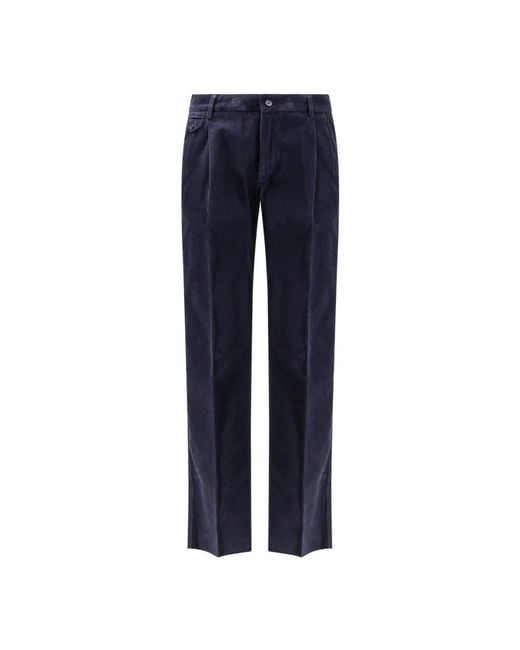 Dolce & Gabbana Blue Straight Trousers for men