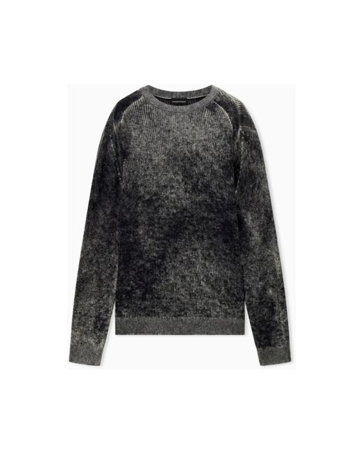 Emporio Armani Black Round-Neck Knitwear for men