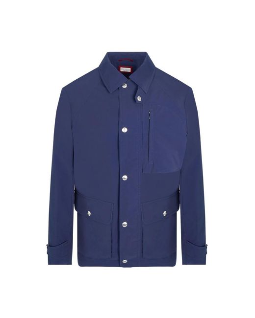 Brunello Cucinelli Blue Light Jackets for men