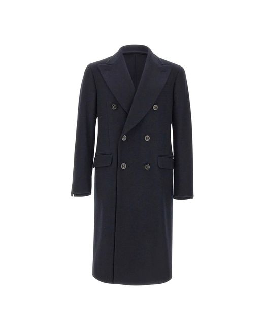 Boglioli Blue Double-Breasted Coats for men