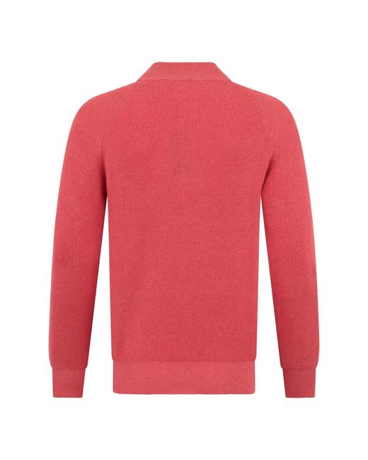 Moorer Half-Zip Pullover in Red für Herren