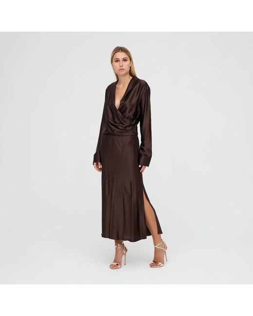 Erika Cavallini Semi Couture Brown Maxi Skirts