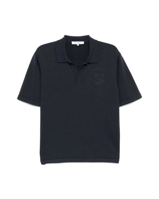 Maison Kitsuné Blue Polo Shirts for men