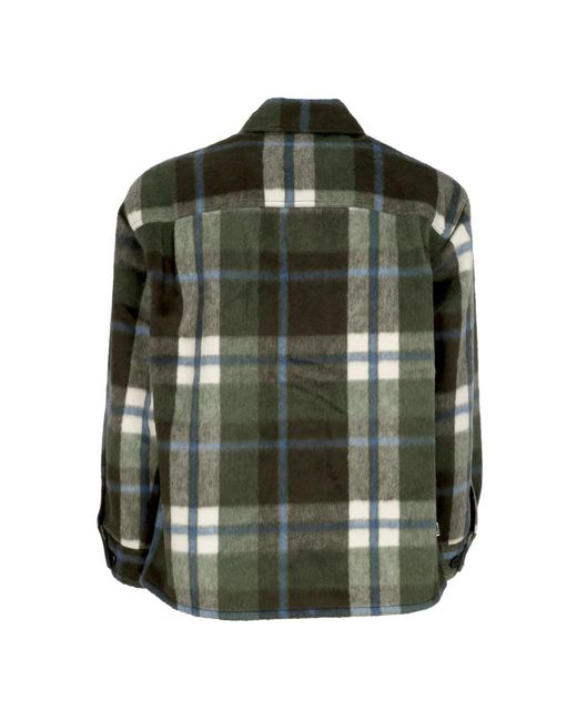 Obey Jassen ,Veelkleurig ,Wol Gewatteerd Shirtjack Met Multi Zakken in het Green voor heren