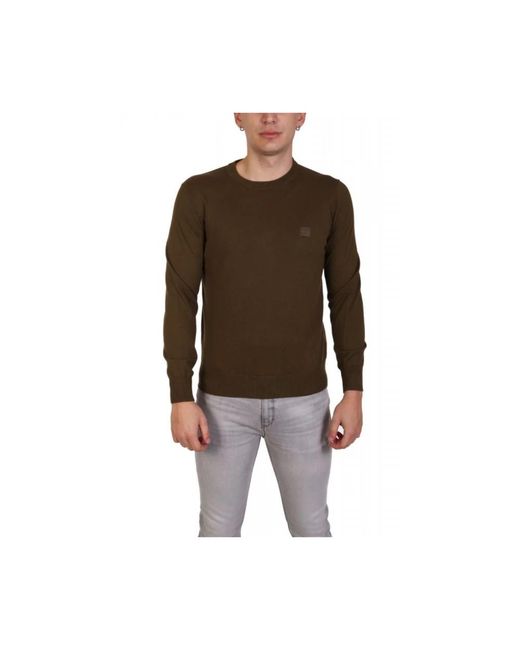Boss Brown Round-Neck Knitwear for men