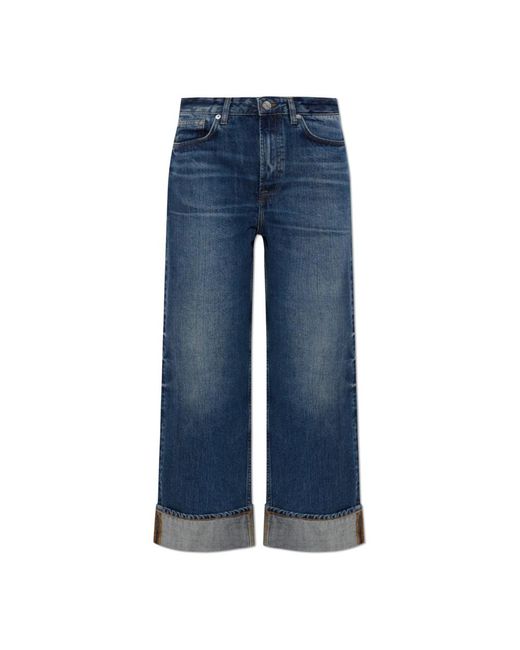 Cropped Jeans Samsøe & Samsøe de color Blue