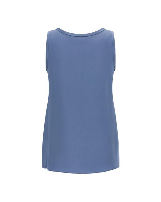 Brunello Cucinelli Stretch Zijden Satijnen Top in het Blue