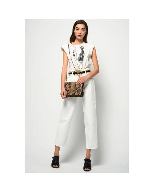 Pinko White Loose-Fit Jeans