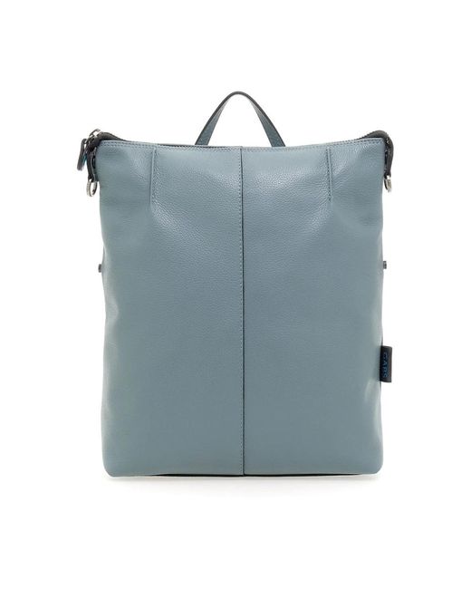 Gabs Blue Großer Lederrucksack Und Shopper-Tasche