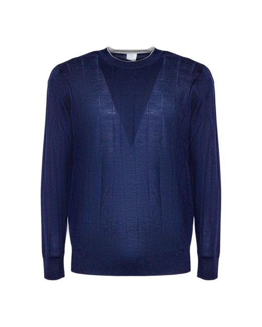 Eleventy Blue Round-Neck Knitwear for men