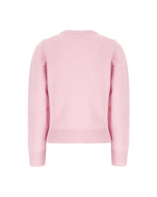 Ganni Pink Round-Neck Knitwear