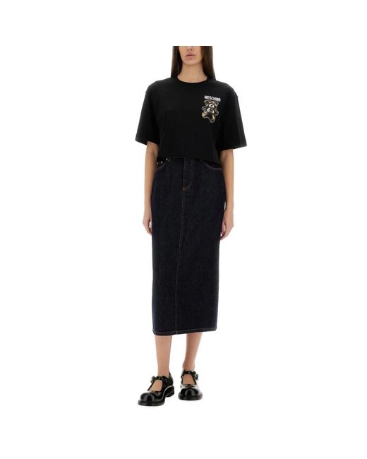 Moschino Black Denim Skirts