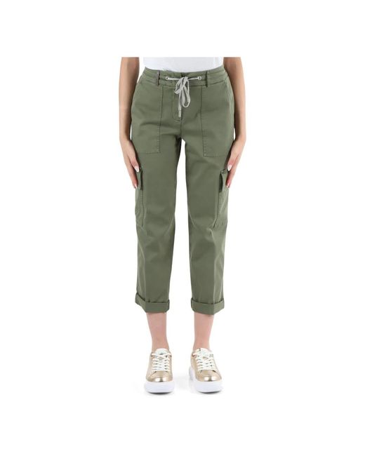 Pantalones cargo de algodón elástico Peserico de color Green