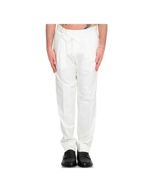 Pantaloni in cotone con cintura di BRIGLIA in White da Uomo