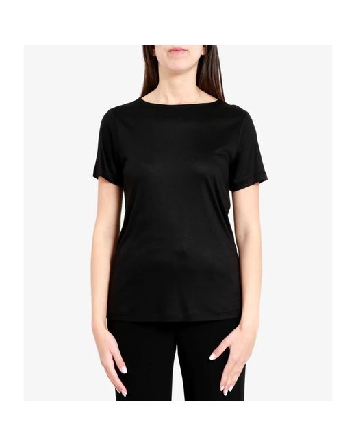 Fay Tops ,Zwart ,Zwart Jersey Boothals Korte Mouw in het Black