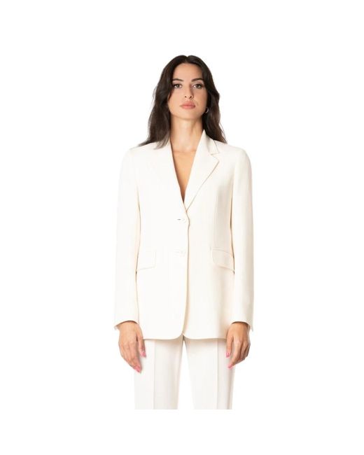 Max Mara Jassen ,Geel ,Leer Boter Blazer Set in het White