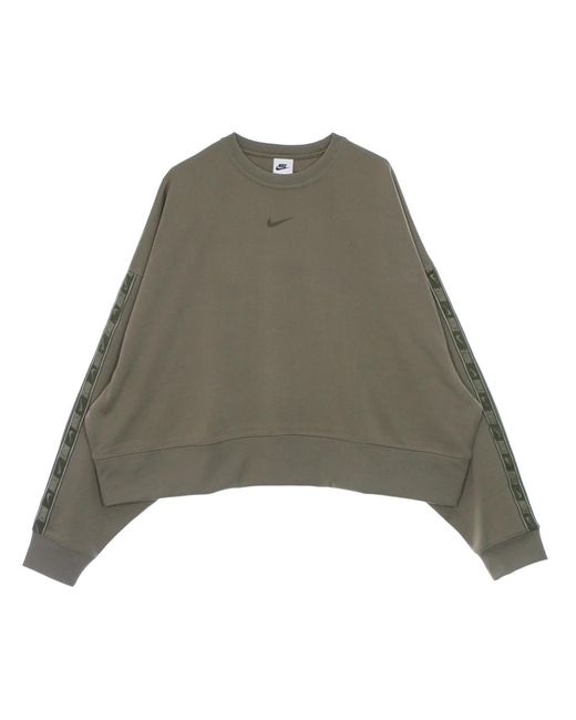 Nike Hoodies & Sweatvesten ,Groen ,Polyester Oversize Crewneck Sweatshirt in het Green