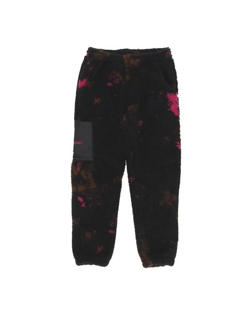 Iuter Broeken ,Zwart ,Polyester Tie Dye Fur Sherpa Broek in het Black voor heren