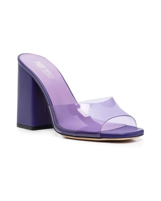 Paris Texas Purple Heeled Mules