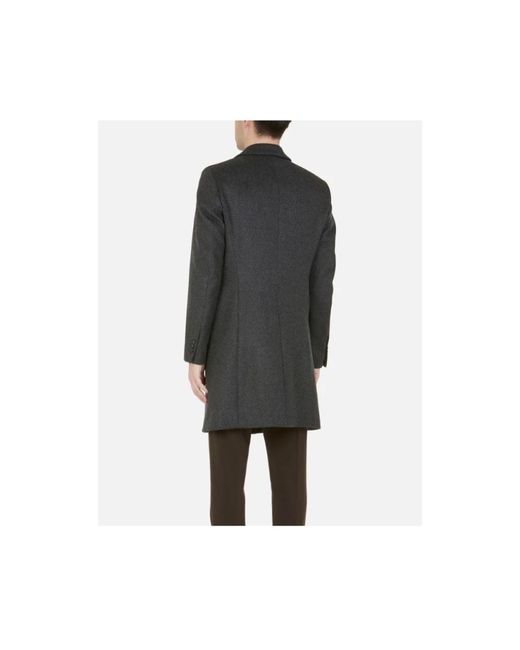 Paolo Pecora Black Single-Breasted Coats for men