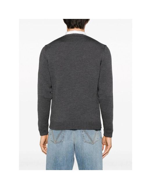 Zanone Gray Round-Neck Knitwear for men