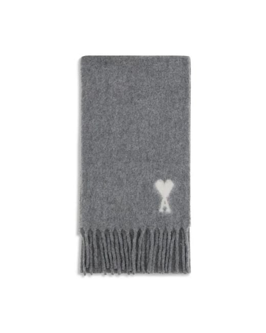AMI Gray Winter Scarves for men