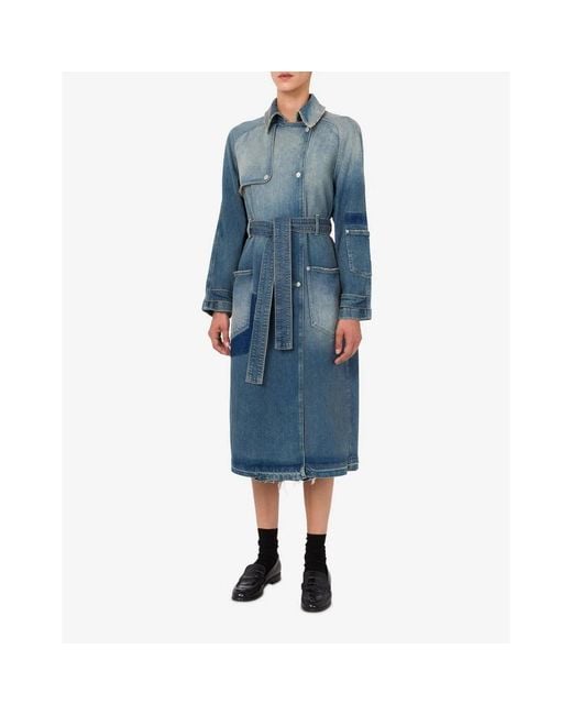 Moschino Blue Belted Coats
